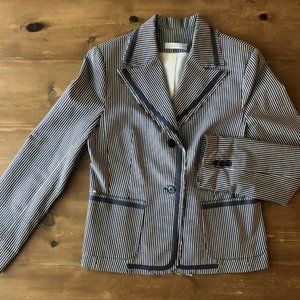 Belair French Deconstructed Pinstripe Blazer